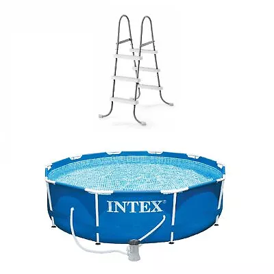 Intex Above-Ground Pool Ladder W/ Intex 10 X 2.5-Foot Pool Set With Filter Pump • $175.98