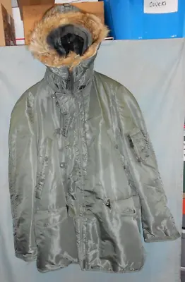 USAF N3B Snorkle Hood Parka Flying Jacket Large 1964 Free Shipping • $185