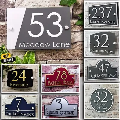 Custom Personalized Home Address Sign Plaque Entryway Modern House Door Numbers • $25.60