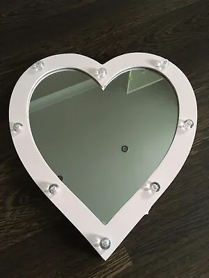 Brand New Light Pink Heart Shaped Light Up Hollywood Style Mirror • £5