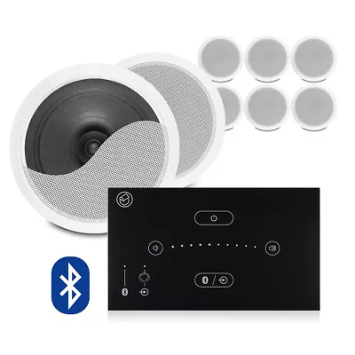 Bluetooth Home Ceiling Speaker System With Systemline E50 And 8x 6.5  CSPS6 • £299