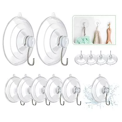 Suction Cup Hooks 12 Packs Combo Set Clear PVC Suction Cups With Metal Hooks Re • $12.91