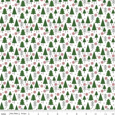 1/4 Yard 9x42 Riley Blake  The Magic Of Christmas  Trees White Cotton • $2.68