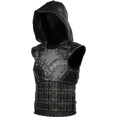 Medieval Knight Leather Armor Larp Leather Viking Breastplate With Hoodie  4 • $239.90