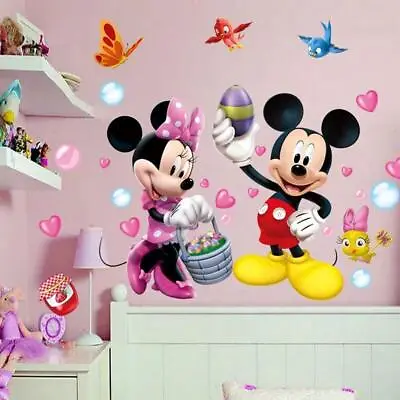 Minnie Wall Stickers Mickey Kids Nursery Room Mouse Vinyl Home Decor Baby Decals • $8.03