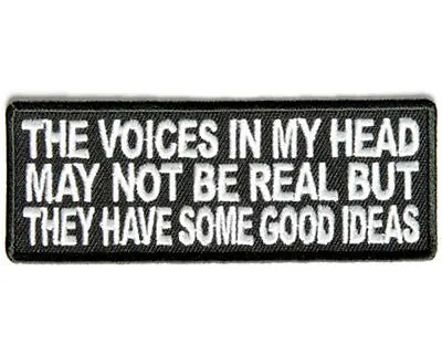 THE VOICES IN MY HEAD MAY NOT BE REAL Embroidered Funny Saying Biker Patch Vest • $6.50