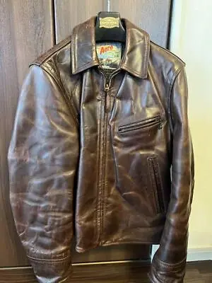 AERO LEATHER Authentic Horsehide Biker Jacket Men Size 36 Used From Japan • $1997.81