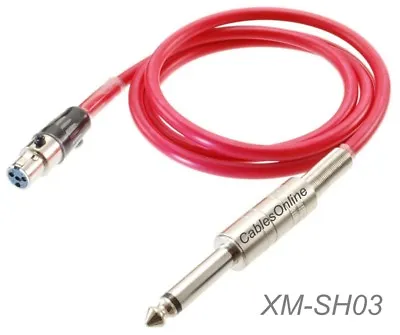 3ft Mini XLR 4-Pin TA4F Female To 1/4  TS/M Instrument Cable For Shure Systems • $19.95