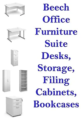 £257 • Buy White Office Suite / Furniture Range Desks, Storage, Filing Cabinets *New*
