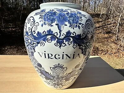Williamsburg Delft Large Virginia Tobacco Jar Made By OUD Delft In Holland 10.5  • $499