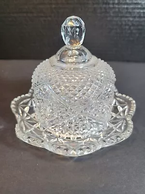 Vintage 1970s Avon Domed Covered Clear Pressed Glass Butter Or Cheese Dish • $15