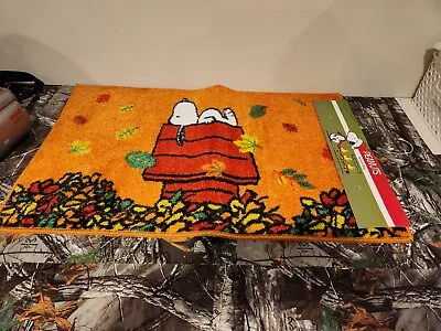 Peanuts Snoopy On His Doghouse Fall Leaves Accent Rug-17x28-New • $12.95