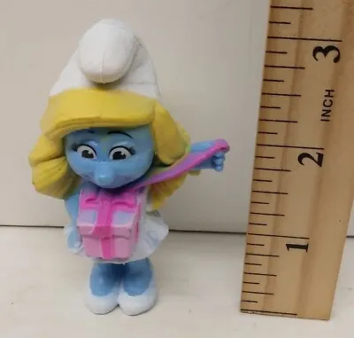 2013 Smurfette Birthday 3  McDonald's Figurine Smurfs Blue Toy Statue Collect • $7