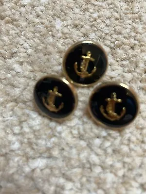 3 Anchor Buttons Metal Back 14mm New • £1.99
