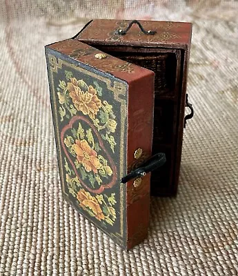 Dollhouse Miniature Floral Trunk Bag Luggage Case Table Chest Cabinet 1602 • $114.95