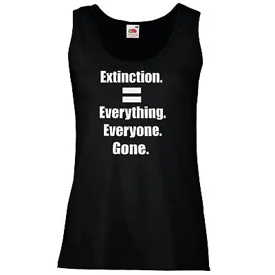 Ladies Black Extinction Rebellion Everything Gone Climate Change Vest • £10.95