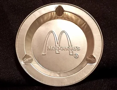 McDonalds Restaurant Vintage NOS Aluminum Ashtray 3-1/2  Round Silver Color • $4.49