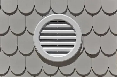 16” Round Gable Vent Ultra White Vinyl Siding J-Block Novik Exterior .75”-1.25” • $44.99