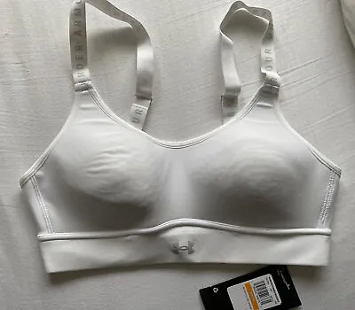 Under Armour Infinity Mid Sports Bra White/grey Text Size S Small New With Tags • £20