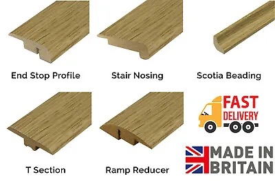 Laminate Wood Floor Threshold MDF Floor Trim Bar Edge Profile Door Strip Stairs • £1.99