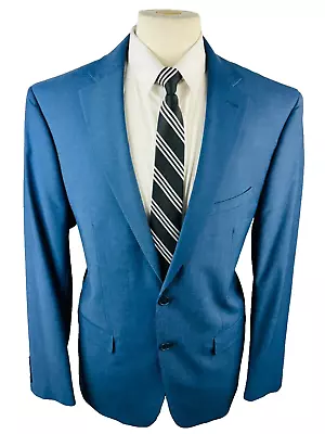Calvin Klein Mens 44R Solid Royal Blue Super Soft Blazer Sport Coat Suit Jacket • $64.98