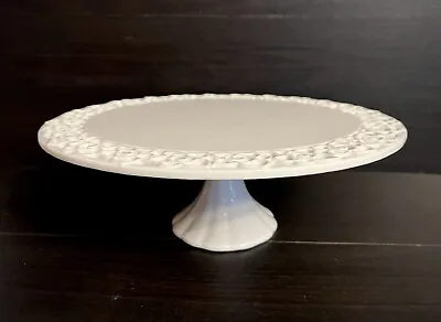Lace Edged White Ceramic Cake Stand 10” W X 3 1/2” T Pierced Reticulated China • $28