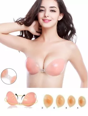 £6.29 • Buy Silicone Gel Strapless Push Up Bra Backless Self Adhesive Invisible Stick On Bra