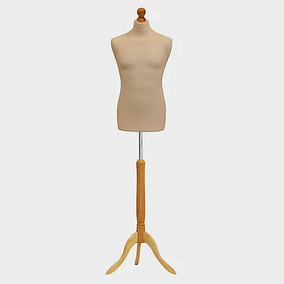 Male Tailors Dummy Tailor Bust Cream Fashion Students Mannequin Window Display • £41.89