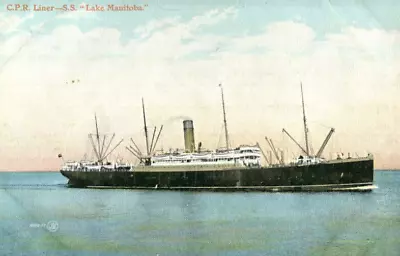 1910s Postcard Canadian Pacific Liner SS LAKE MANITOBA • £1.50