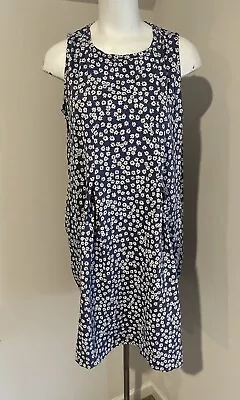 J. Jill Woman Daisy Print Cotton Sundress Casual Pockets Pleated LARGE L TALL • $24.99