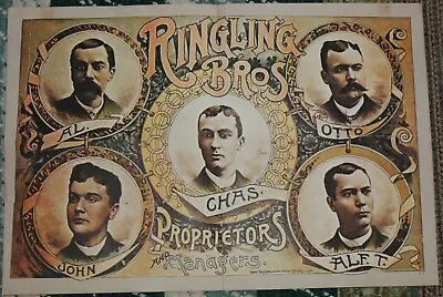 $22 • Buy Vintage Ringling Bros Circus Poster-Proprietors & Managers-REPROD
