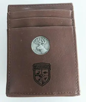 Mossy Oak Gamekeepers Men's Front Pocket Billfold Brown Leather Wallet • $20.95