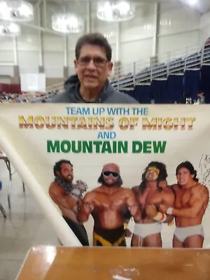 WWF WWE Mountain Dew Rare Wrestling Poster WCW AWA ECW Autographed Tito Santana • $750