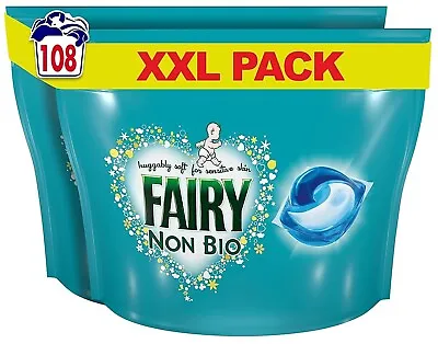 Fairy Non-Bio PODS Washing Liquid Laundry Detergent Tablets/Capsules 108 • £19.99
