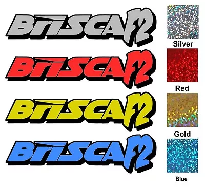 BRISCA F2  Stock Car Vinyl Sticker Logo GLITTER And Black 190 X 50mm Free P&P • £2.99