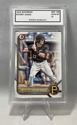 Henry Davis Graded 10 Gem Mint RC 2022 Topps Bowman #BP-148 Pirates Rookie • $16.97