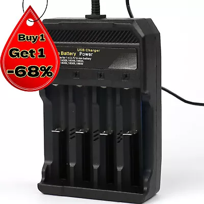 USB 3.7V Battery Charger 4 Slots Rechargeable Lithium Battery Charger Universal • £5.40