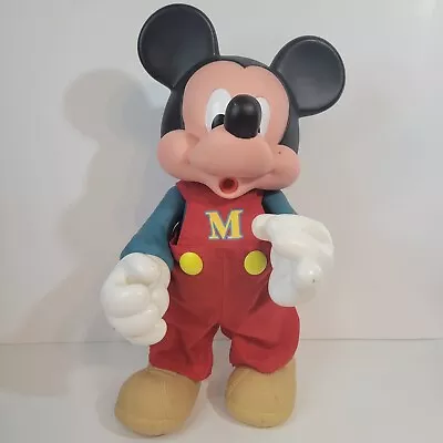 Vintage 1980s Mickey Mouse Figure 14” Arco Party Time Rare W/ Overalls Posable! • $24.88