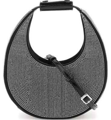 $395 • Buy Staud Women Mini Moon Crystal Rhinestone Adjustable Strap Shoulder Bag Black OS