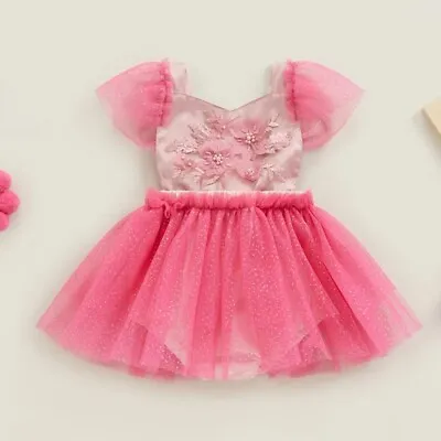 Baby Girl Birthday Dress Baby Photoshoot Outfit Girls Tulle Tutu Party Dress • £14.99