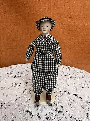 Darling 6  Miniature Dollhouse Gentleman Doll Bisque And Cloth Dressed Nicely! • $24.99