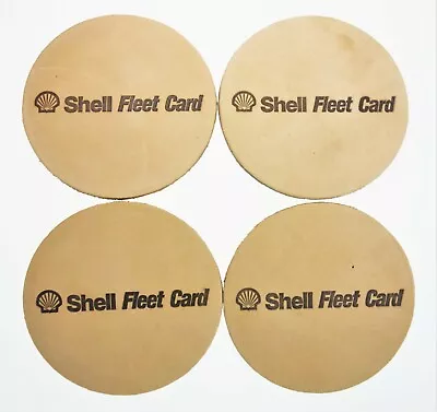 4 Leather Shell Fleet Card Chemical Oil Fuel Gas Advertising Coasters 3.75  • $9.85