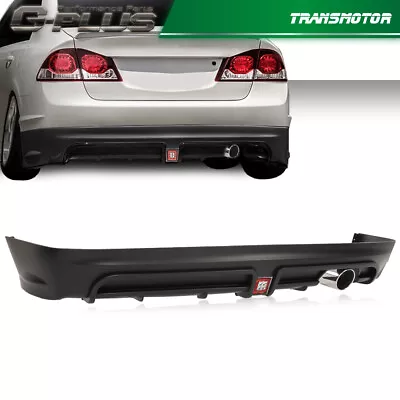 Fit For 06-11 Civic Sedan Rear Bumper Spoiler W/LED 3RD Brake Light +Muffler Tip • $215.80