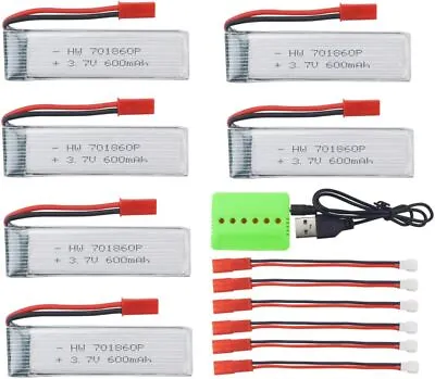 Model Aircraft Battery 6pcs 3.7 600mAh For UDI U817 U818A For V959 V222 V929 • $41.17