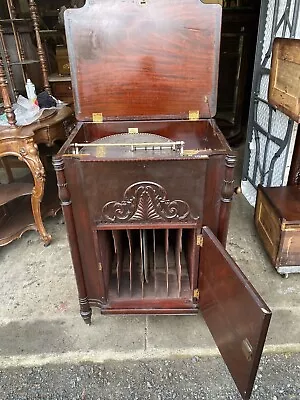 18 1/2 Mira Empress Mahogany Double Comb Disc Carved Music Box • $1