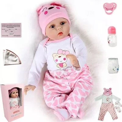 AU 22 Reborn Baby Doll Lifelike Soft Silicone Vinyl Girl Toddler Gift • $63.95