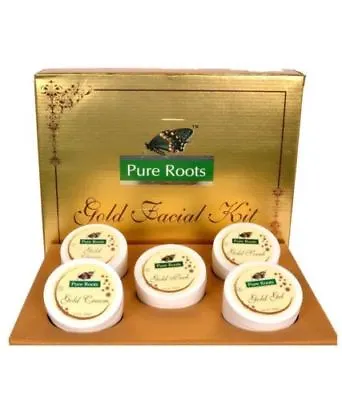 New Pure Roots Herbal Gold Facial Kit Instant Glowing Skin 100gm • $15.49
