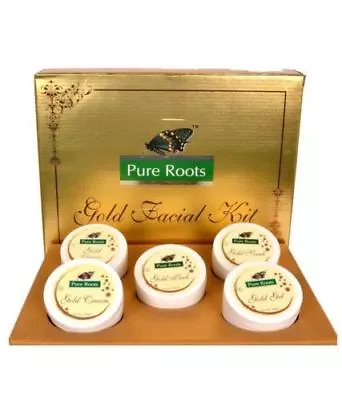 New Pure Roots Herbal Gold Facial Kit Instant Glowing Skin 500 Gm • $39.99