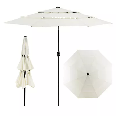 $81.95 • Buy 3M 3-Tier Patio Umbrella Double Vented Outdoor Umbrella W/ Push Button Tilt
