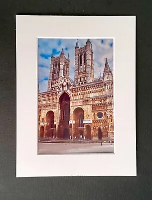 160311P - Lincoln Cathedral ( Front View) - Photographic Print With White Mount • £9